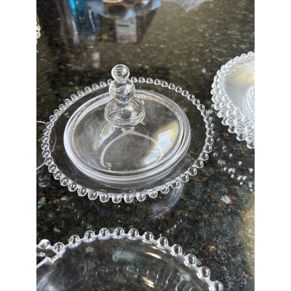 Vintage 1940's Imperial Glass Ohio Candlewick Glass Table/Serving/Candy Set 12 P